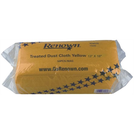 Renown DUST CLOTH TREATED 13X18 IN. YELLOW, 50PK REN03105